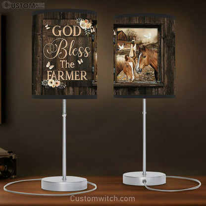 God Bless The Farmer Horse Flower White Dove Lamb Gift Table Lamb - Christian Bedroom Decor - Gifts For Horse Lovers