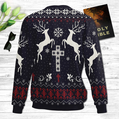 God Bless You This Religious Christmas Ugly Christmas Sweater - Christian Unisex Sweater - Religious Christmas Gift