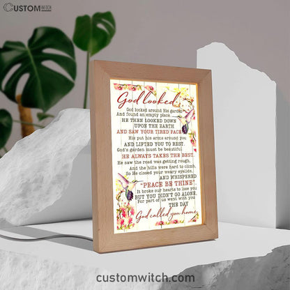 God Called You Home Frame Lamp Art - Christian Frame Lamp - Religious Gifts Night Light