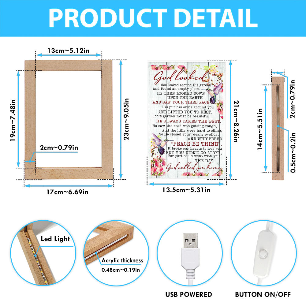God Called You Home Frame Lamp Art - Christian Frame Lamp - Religious Gifts Night Light