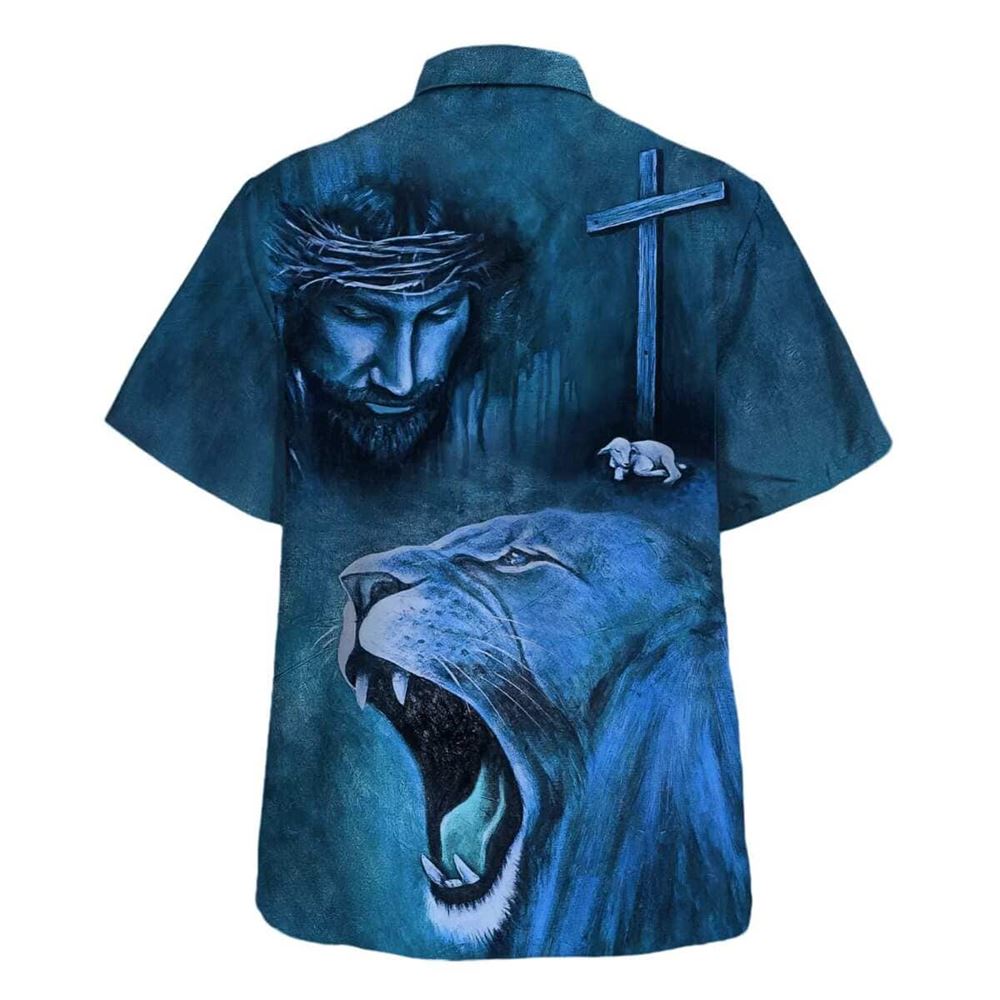 God Christian Jesus Lion Lamb Religious For Believer Hawaiian Shirt For Men, Christian Hawaiian Shirt, Gift For Christian