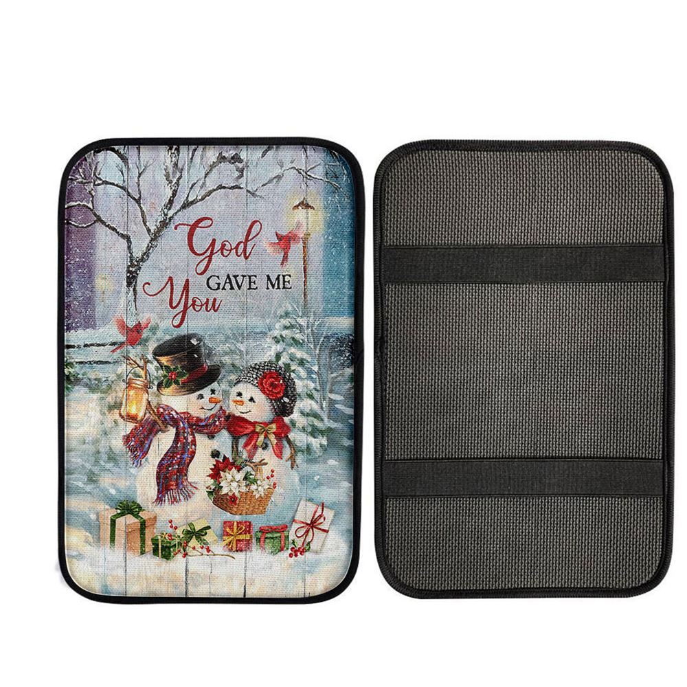 God Gave Me You Car Center Console Cover, Religious Car Interior Accessories