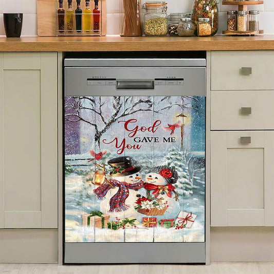 God Gave Me You Deer Into The Forest Dishwasher Cover, Bible Verse Dishwasher Stickers, Christian Inspirational Kitchen Decor