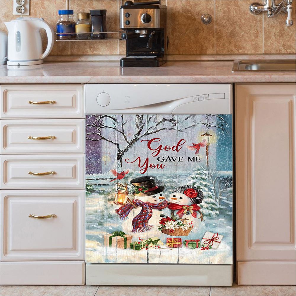 God Gave Me You Deer Into The Forest Dishwasher Cover, Bible Verse Dishwasher Stickers, Christian Inspirational Kitchen Decor