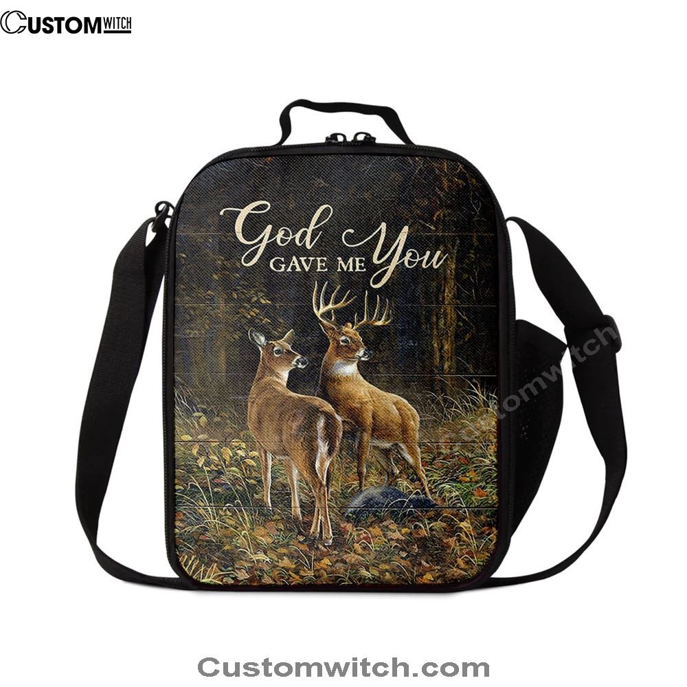 God Gave Me You Deer Into The Forest Lunch Bag, Christian Lunch Bag, Religious Lunch Box For School, Picnic