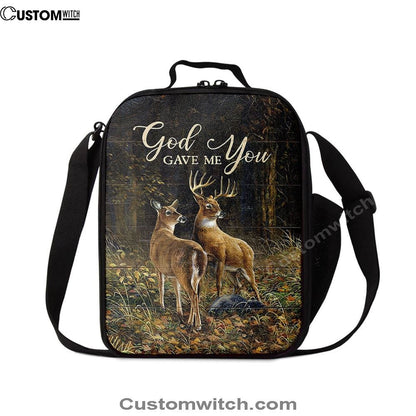 God Gave Me You Deer Into The Forest Lunch Bag, Christian Lunch Bag, Religious Lunch Box For School, Picnic