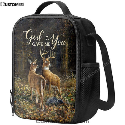 God Gave Me You Deer Into The Forest Lunch Bag, Christian Lunch Bag, Religious Lunch Box For School, Picnic