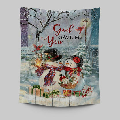 God Gave Me You Tapestry Art - Bible Verse Wall Art - Christian Inspirational Wall Decor