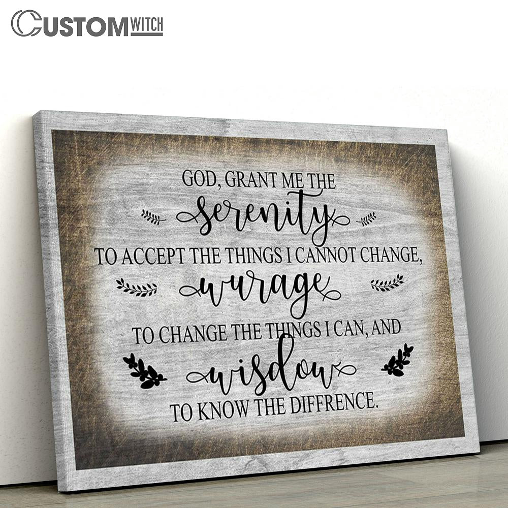 God Grant Me The Serenity Canvas Wall Art - Christian Wall Canvas - Scripture Canvas Prints