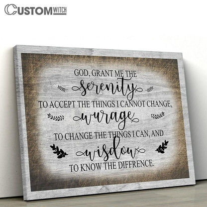 God Grant Me The Serenity Canvas Wall Art - Christian Wall Canvas - Scripture Canvas Prints