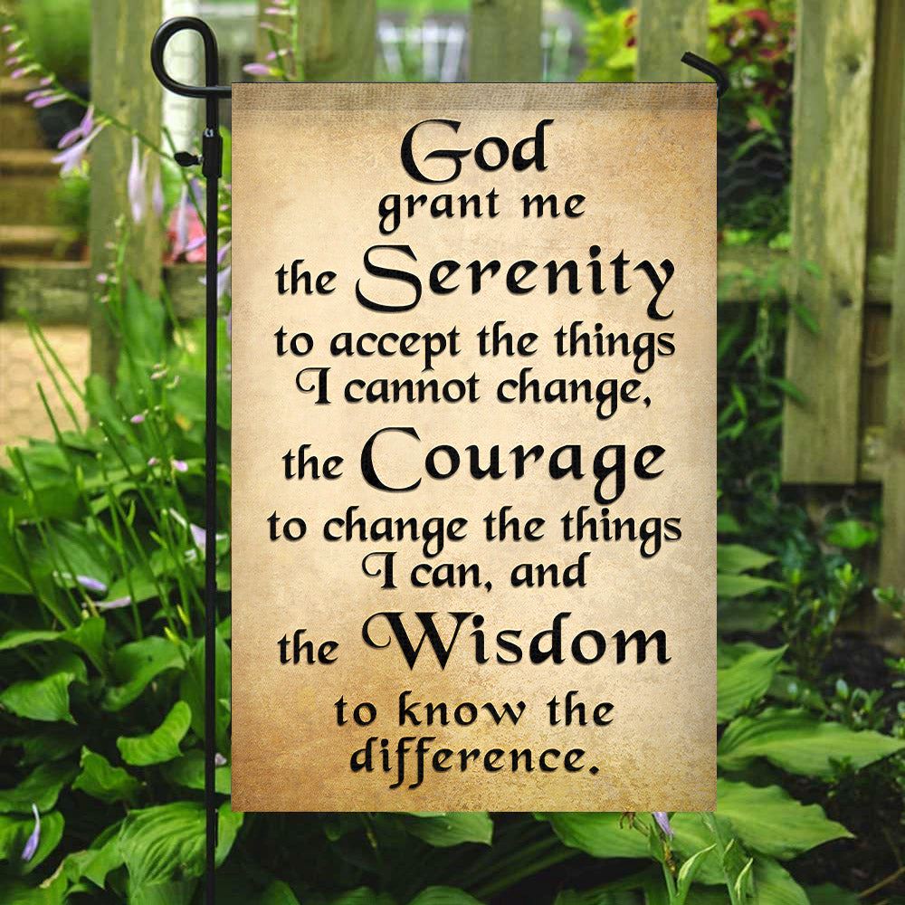 God Grant Me The Serenity Flag, Christian's Flag, Garden Flag, Welcome Flag, Christian Flag, Scripture Flag, Garden Banner