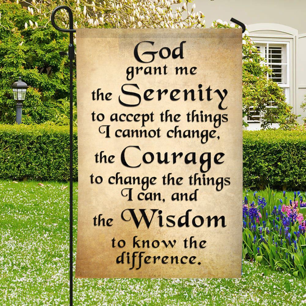 God Grant Me The Serenity Flag, Christian's Flag, Garden Flag, Welcome Flag, Christian Flag, Scripture Flag, Garden Banner