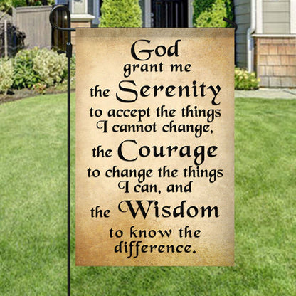 God Grant Me The Serenity Flag, Christian's Flag, Garden Flag, Welcome Flag, Christian Flag, Scripture Flag, Garden Banner