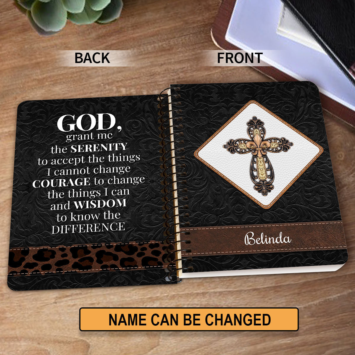 God Grant Me The Serenity To Accept The Things I Cannot Change Personalized Spiral Notebook, Scripture Gifts For Christian