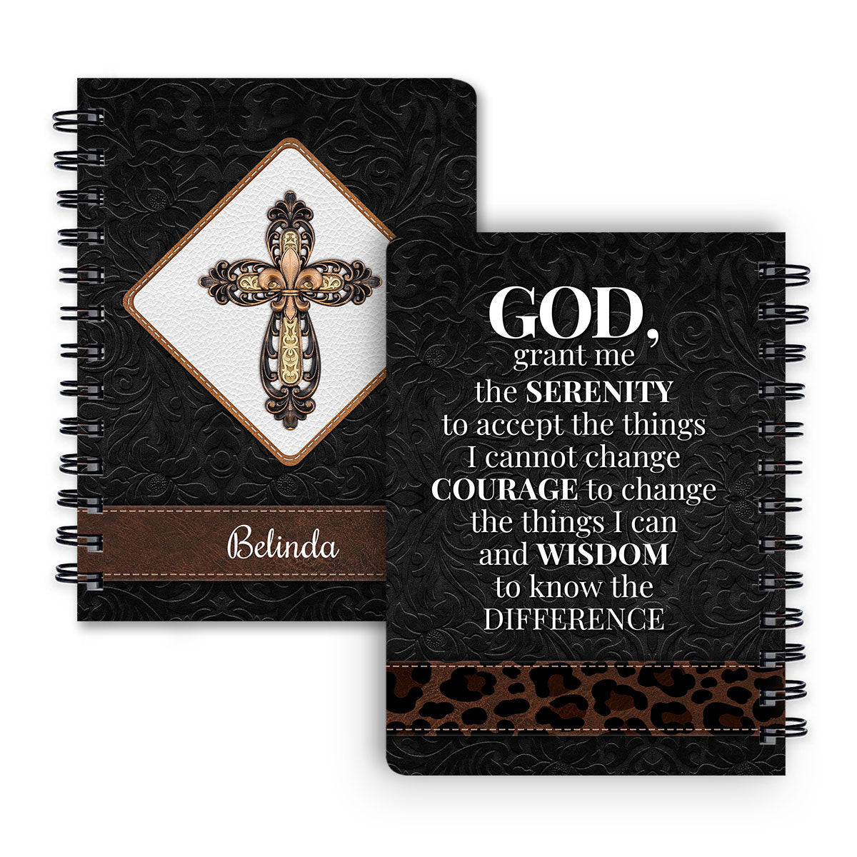 God Grant Me The Serenity To Accept The Things I Cannot Change Personalized Spiral Notebook, Scripture Gifts For Christian