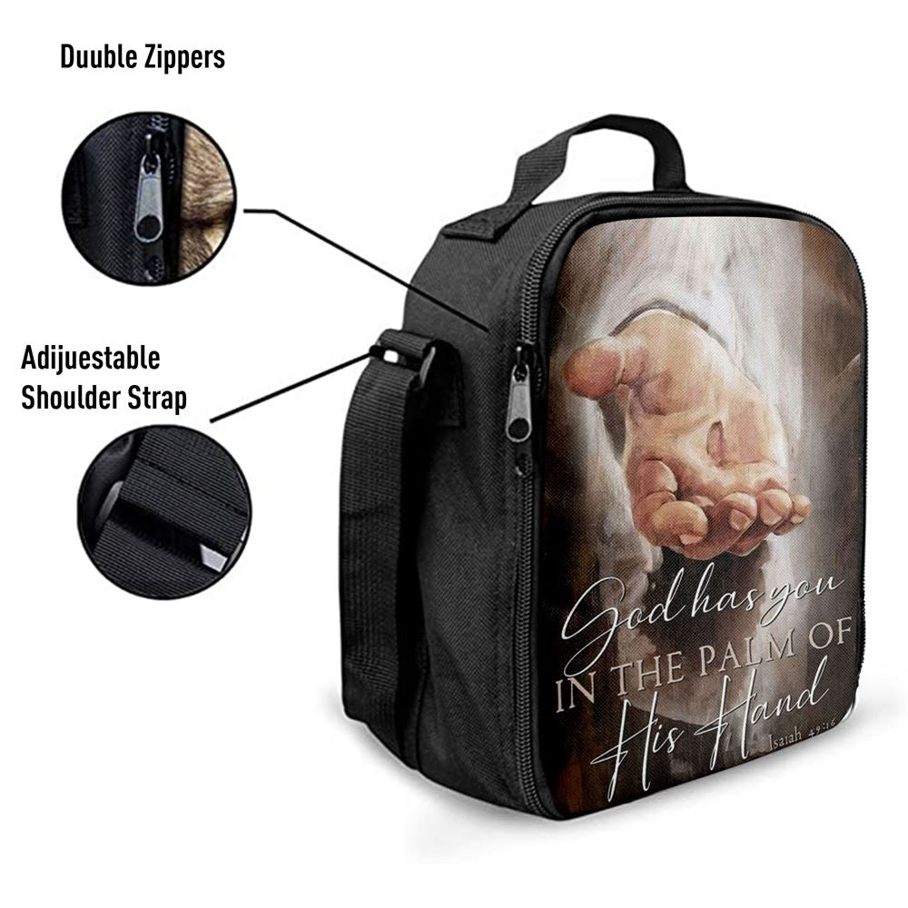 God Has You In The Palm Of His Hand Isaiah 4916 Lunch Bag, Christian Lunch Bag, Religious Lunch Box For School, Picnic