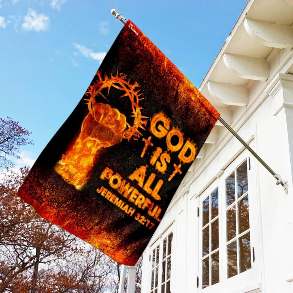 God Is All Powerful Jeremiah 3217Outdoor Christian House Flag, Christian Flag, Scripture Flag, Garden Banner