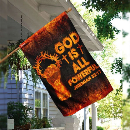 God Is All Powerful Jeremiah 3217Outdoor Christian House Flag, Christian Flag, Scripture Flag, Garden Banner