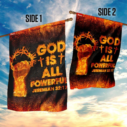 God Is All Powerful Jeremiah 3217Outdoor Christian House Flag, Christian Flag, Scripture Flag, Garden Banner