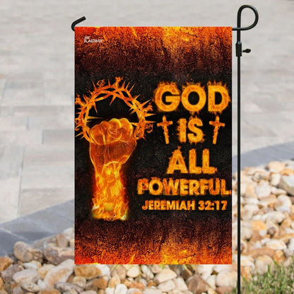 God Is All Powerful Jeremiah 3217Outdoor Christian House Flag, Christian Flag, Scripture Flag, Garden Banner