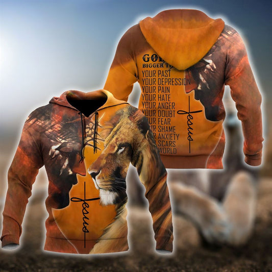 God Is Bigger Than Your Past Your Depression God 3D Hoodie For Man And Women, Jesus Printed 3D Hoodie