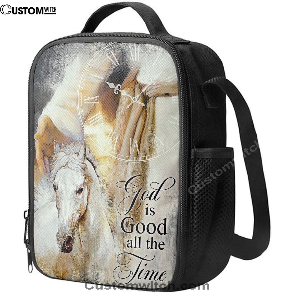 God Is Good All The Time Lunch Bag, Beautiful Horse Jesus Hand Lunch Bag, Christian Lunch Bag, Religious Lunch Box For School, Picnic