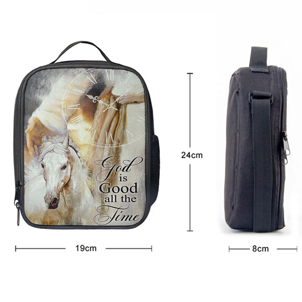 God Is Good All The Time Lunch Bag, Beautiful Horse Jesus Hand Lunch Bag, Christian Lunch Bag, Religious Lunch Box For School, Picnic
