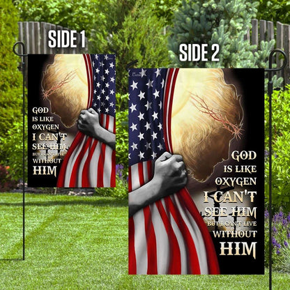 God Is Like Oxygen I Can't See Him JesusOutdoor Christian House Flag, Christian Flag, Scripture Flag, Garden Banner