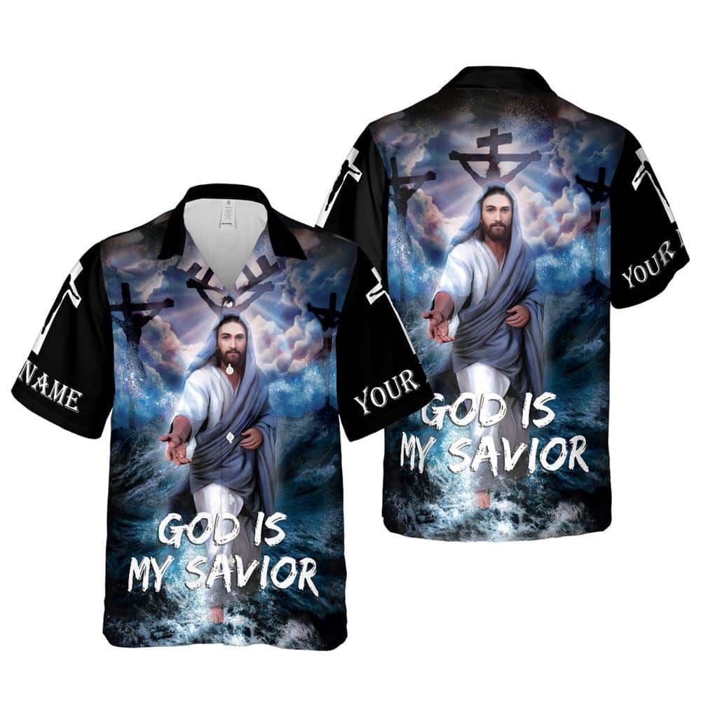 God Is My Savior Religious Hawaiian Shirt For Men, Christian Hawaiian Shirt, Gift For Christian