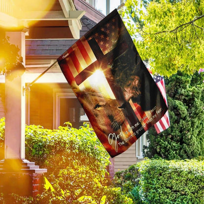 God Is With Me Jesus Is Near American House Flags, Christian Flag, Scripture Flag, Garden Banner