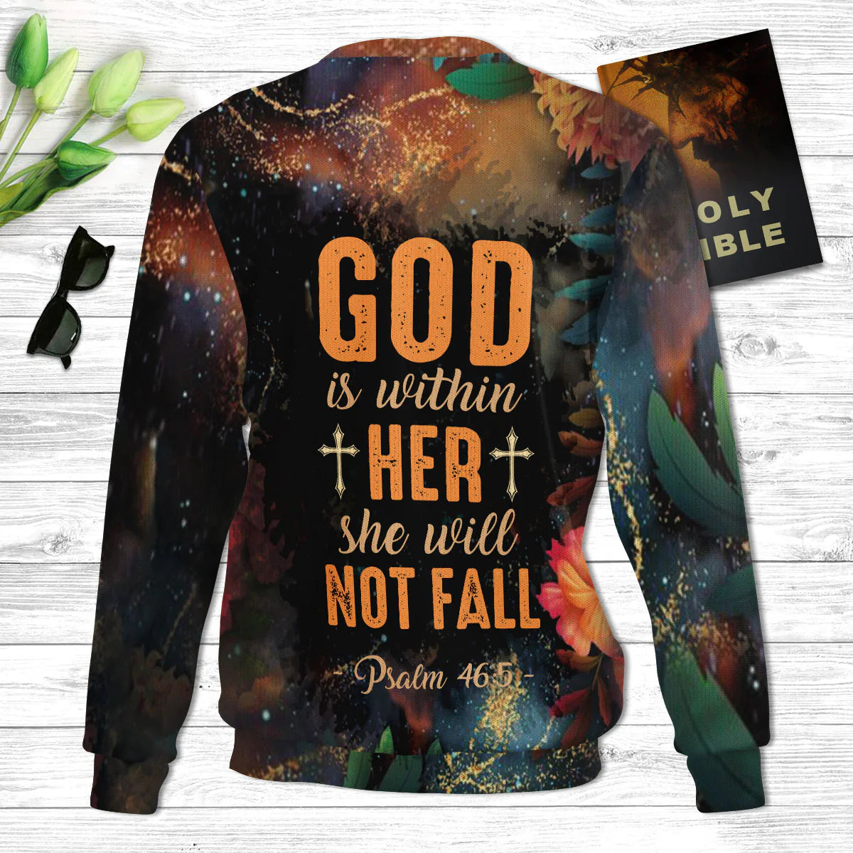 God Is Within Her Psalm 465 Ugly Christmas Sweater - Christian Unisex Sweater - Religious Christmas Gift