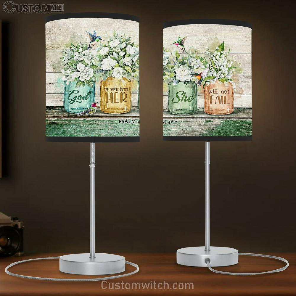 God Is Within Her, She Will Not Fail Hummingbird, Gorgeous Flower Lamb Gift Table Lamb - Christian Lamb Gift - Religious Art