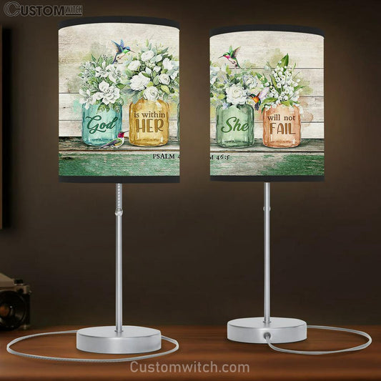 God Is Within Her, She Will Not Fail Hummingbird, Gorgeous Flower Lamb Gift Table Lamb - Christian Lamb Gift - Religious Art