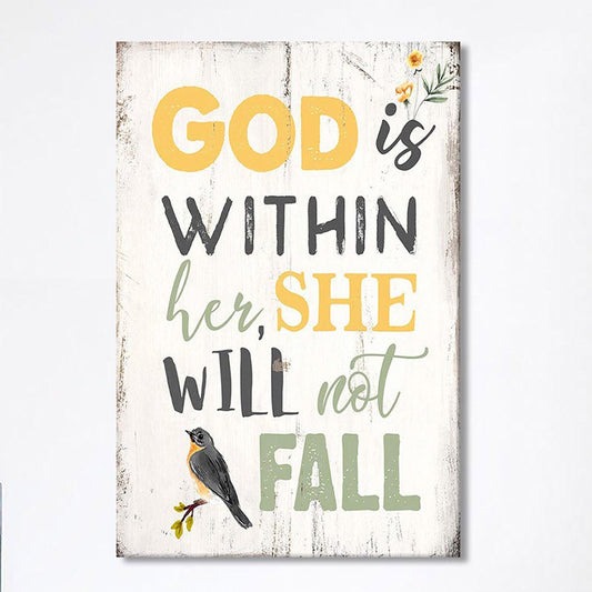 God Is Within Her She Will Not Fall Canvas Wall Art