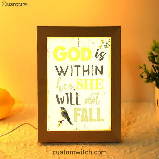 God Is Within Her She Will Not Fall Frame Lamp Art