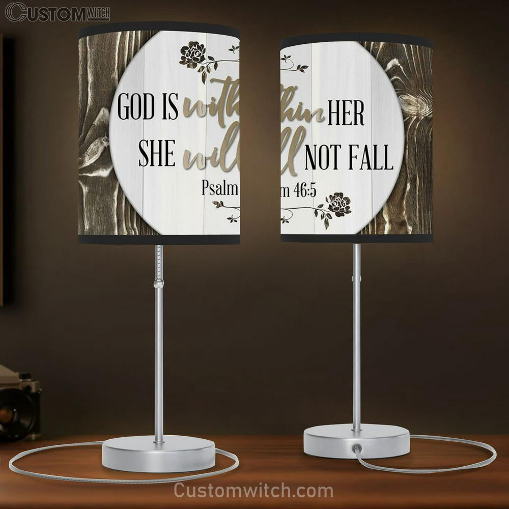 God Is Within Her She Will Not Fall Psalm 465 Table Lamb Prints - Religious Wall Decor - Christian Table Lamb Gift