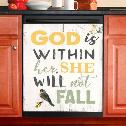 God Is Within Her She Will Not Fall Psalm 46 Dishwasher Cover, Christian Dishwasher Stickers