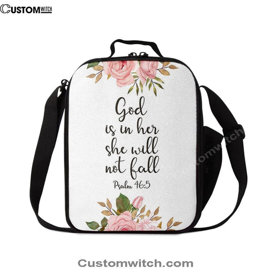 God Is Within Her She Will Not Fall, Psalm 46 Lunch Bag, Christian Lunch Bag, Religious Lunch Box For School, Picnic