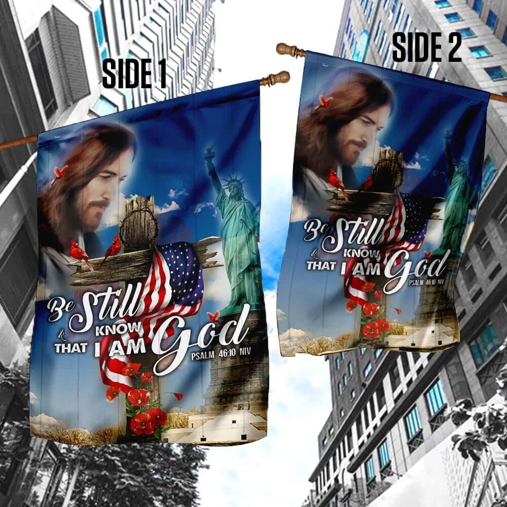 God Jesus America House Flags, Christian Flag, Scripture Flag, Garden Banner