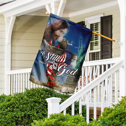 God Jesus America House Flags, Christian Flag, Scripture Flag, Garden Banner