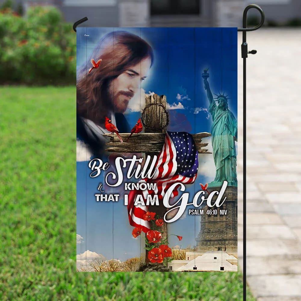 God Jesus America House Flags, Christian Flag, Scripture Flag, Garden Banner