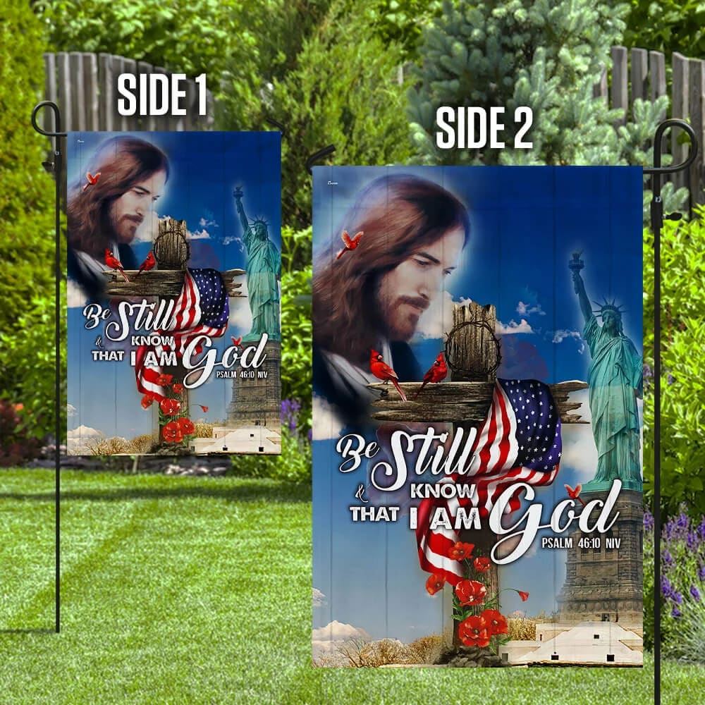 God Jesus America House Flags, Christian Flag, Scripture Flag, Garden Banner