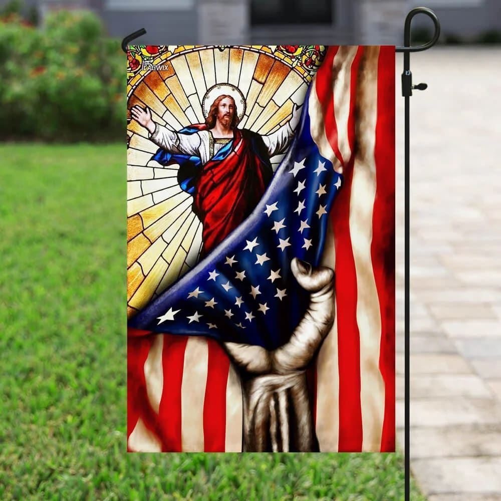 God Jesus Christian American Flag, Outdoor Christian House Flag, Christian Flag, Scripture Flag, Garden Banner