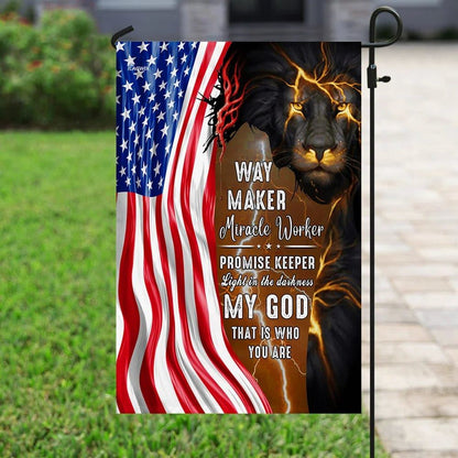 God Jesus Christian American House Flags And Jesus Way Maker And Miracle Worker House Flags, Christian Flag, Scripture Flag, Garden Banner