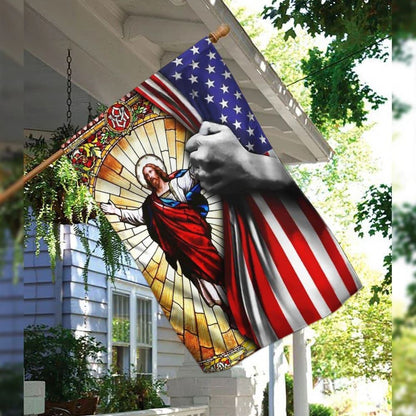 God Jesus Christian American House Flags, Christian Flag, Scripture Flag, Garden Banner