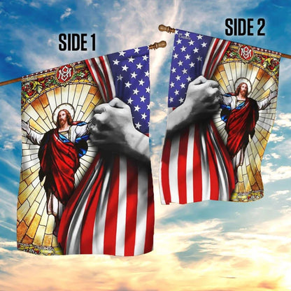 God Jesus Christian American House Flags, Christian Flag, Scripture Flag, Garden Banner