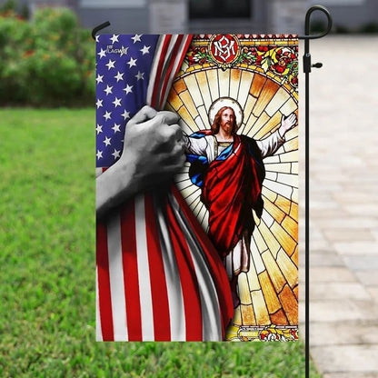 God Jesus Christian American House Flags, Christian Flag, Scripture Flag, Garden Banner