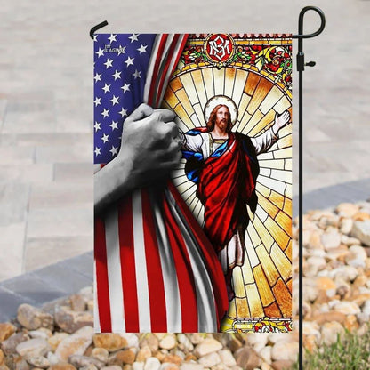 God Jesus Christian American House Flags, Christian Flag, Scripture Flag, Garden Banner