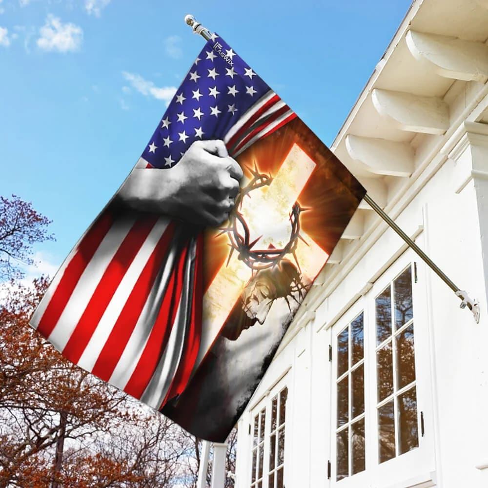 God Jesus Christian Cross Flag, Outdoor Christian House Flag, Christian Flag, Scripture Flag, Garden Banner