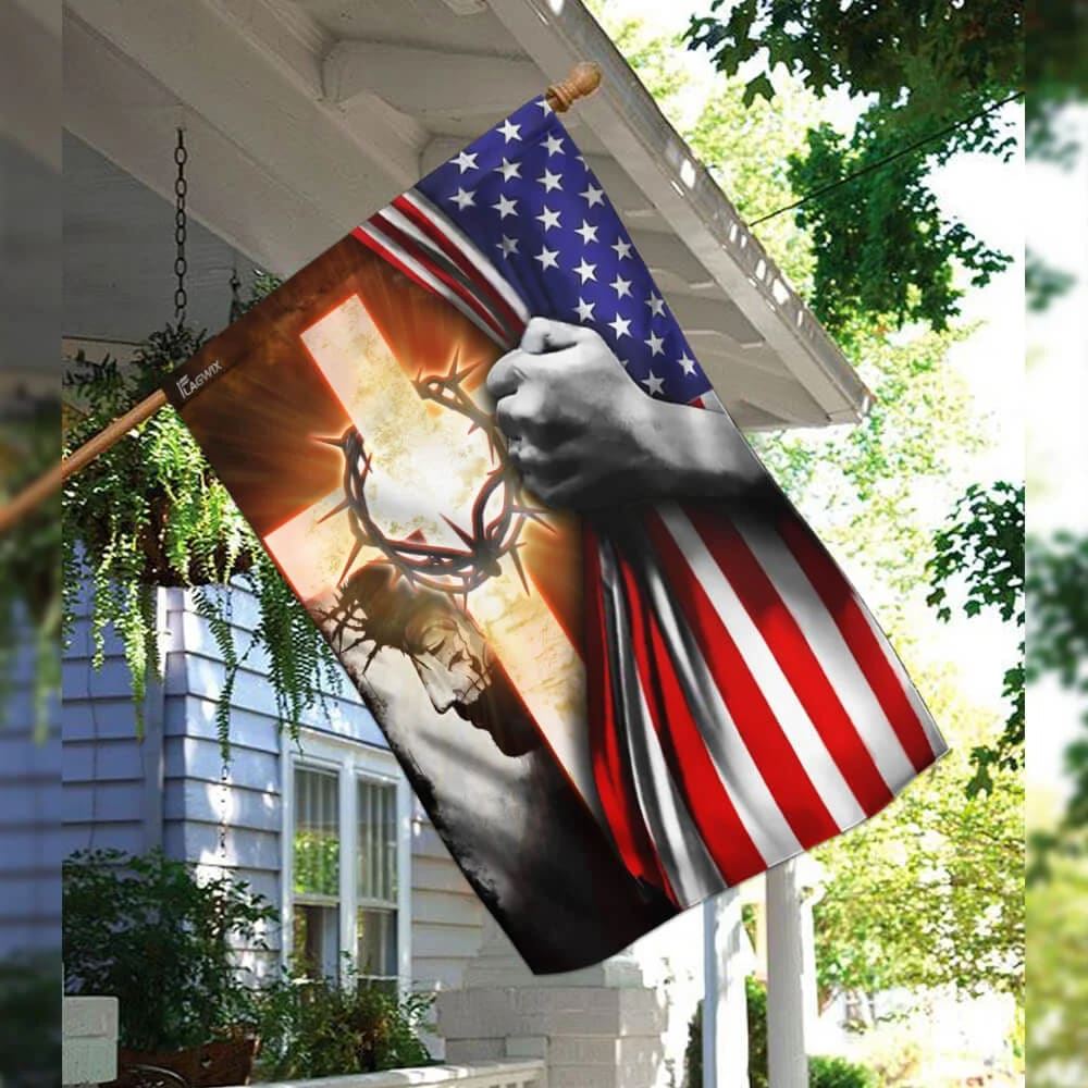 God Jesus Christian Cross Flag, Outdoor Christian House Flag, Christian Flag, Scripture Flag, Garden Banner